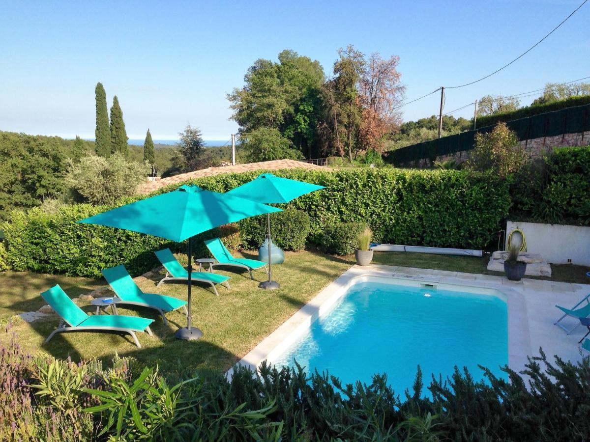 Cote D'Azur, Villa New Gold Dream With Heated And Privat Pool, Sea View Le Rouret Exterior photo