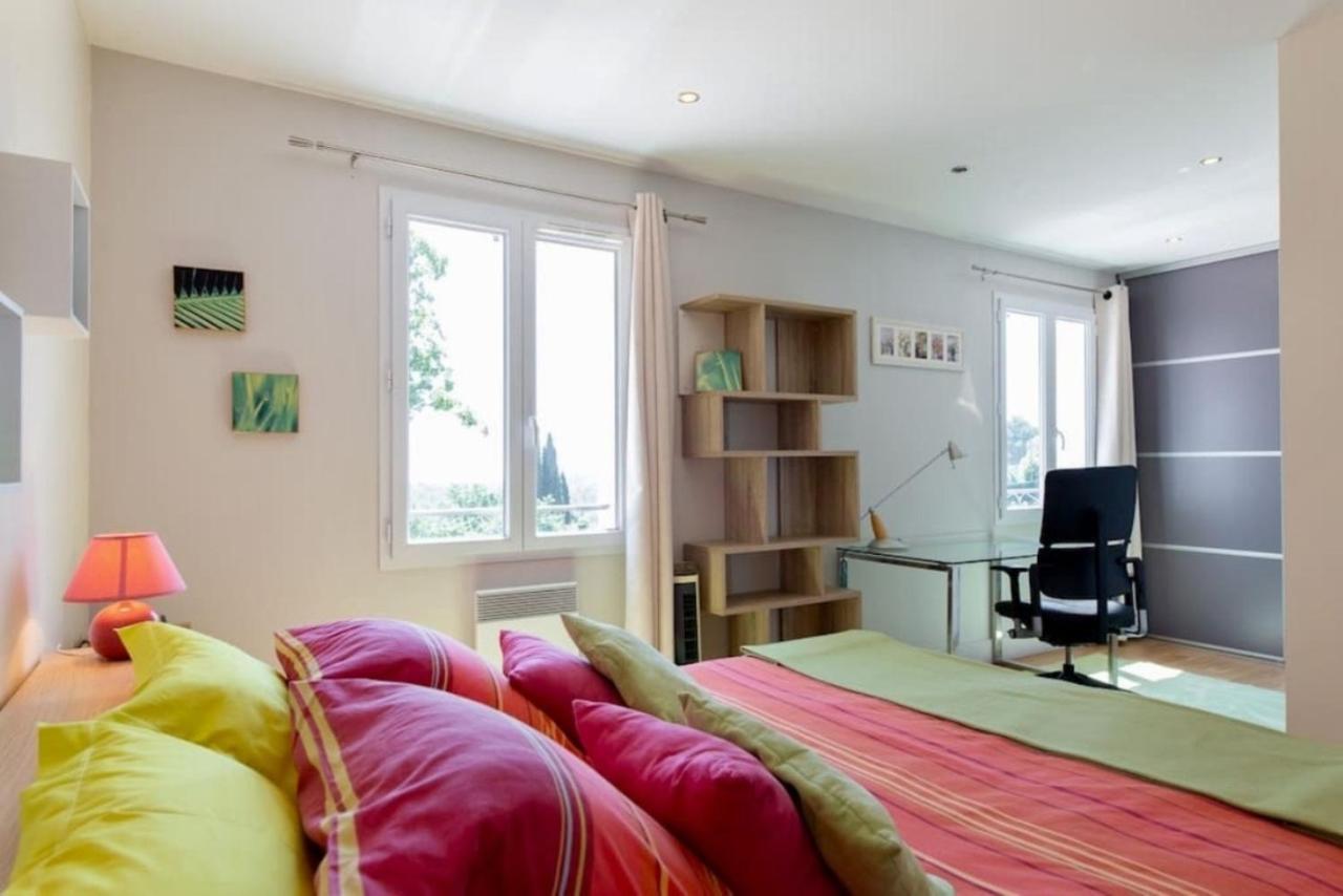 Cote D'Azur, Villa New Gold Dream With Heated And Privat Pool, Sea View Le Rouret Exterior photo